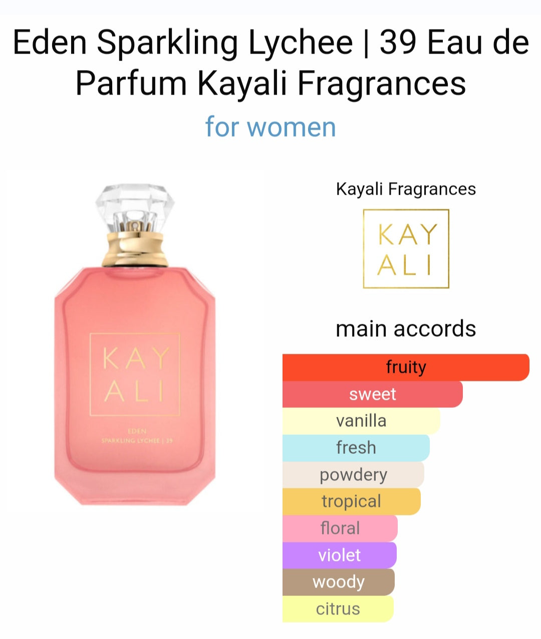 Kayalii Eden Sparkling Lychee | 39 EDP (Xurry)