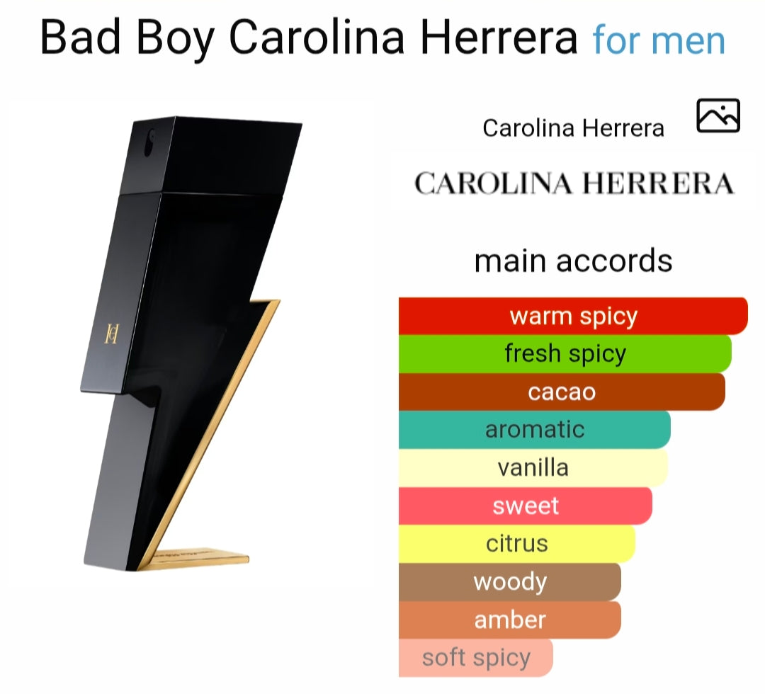 Carollina Herreraa Bad Boy Eau De perfume for men ( 100ml ) (Xurry) #023
