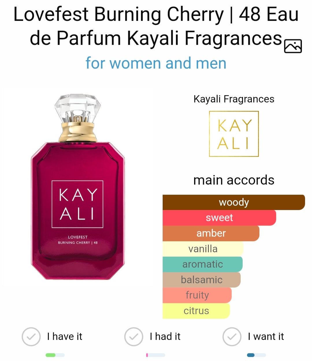 Kayalii Lovefest Burning Cherry 48 EDP (Xurry)