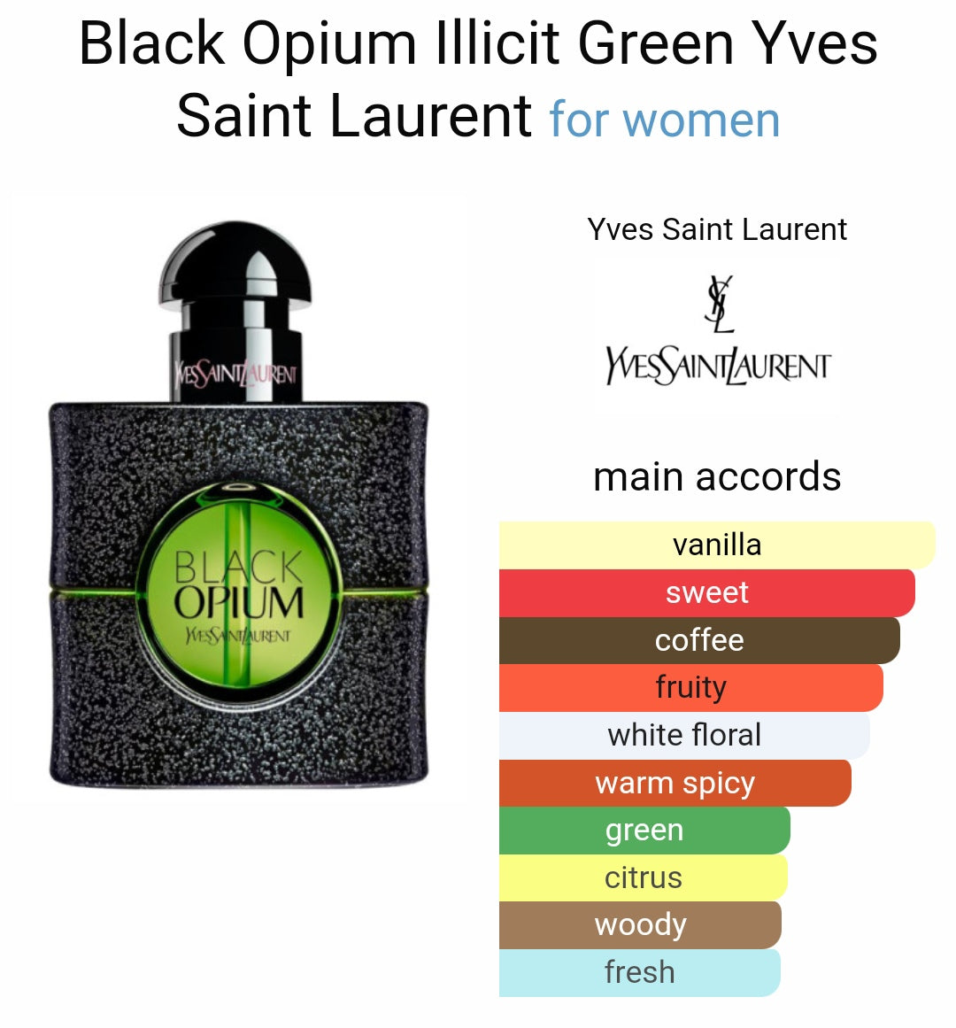 Yves Saint Laurent YSL Black Opium Eau De Parfum Illicit Green (Xurry)
